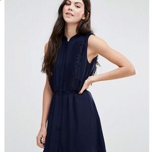 BNWOT Greylin Gianna Fringe Trim Shirt Dress Large